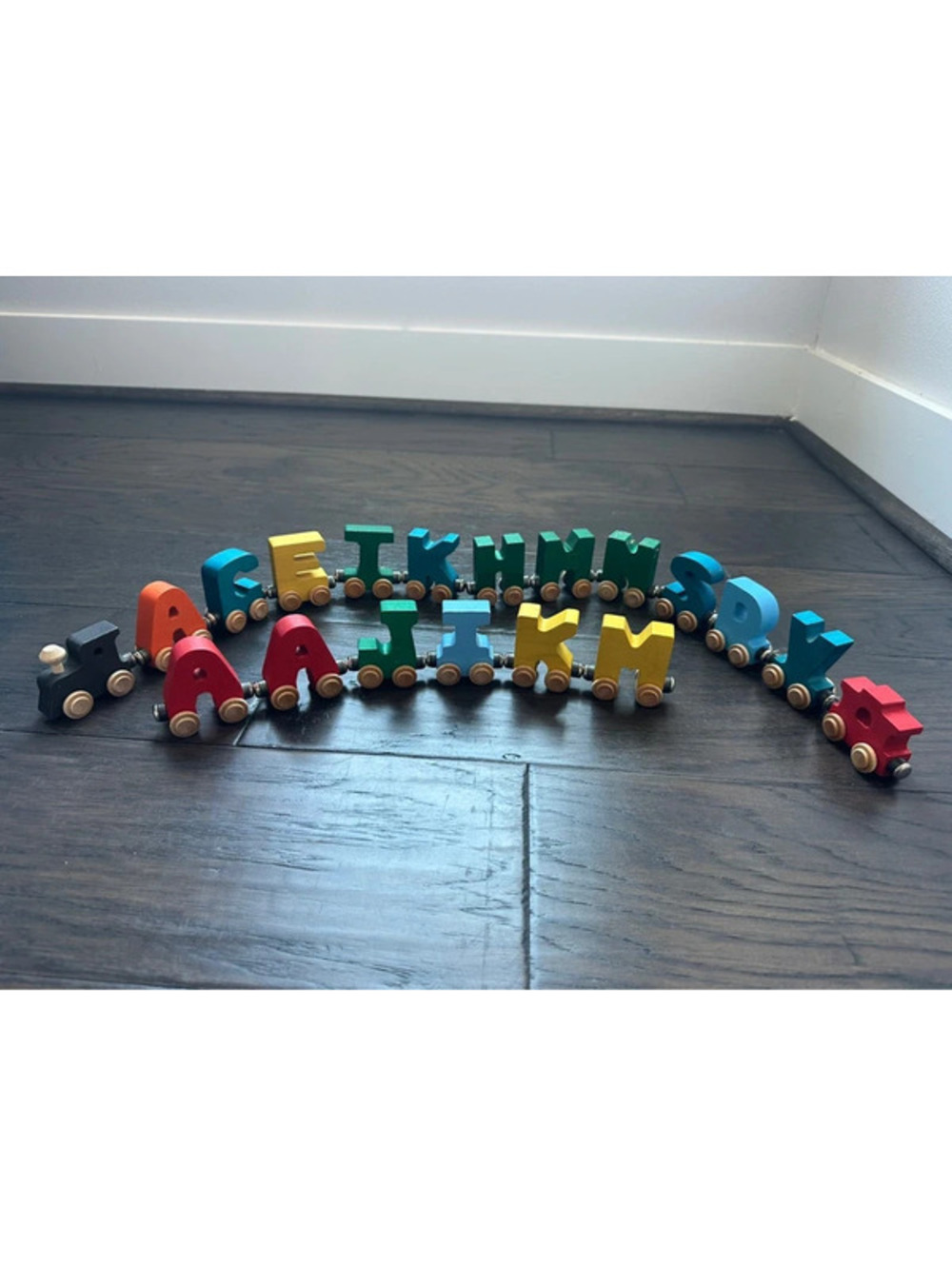 Wooden train letters